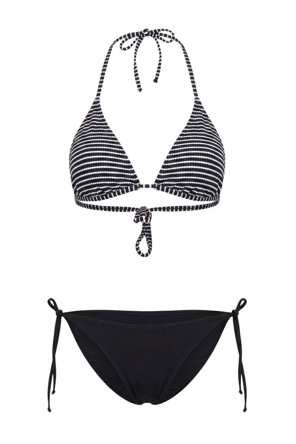Siyah-Beyaz Cizgili Balconette Brief Normal Bel Atma Kap Bikini Tak?m? TBESS26BT00196 - Trendyolmilla фото 3