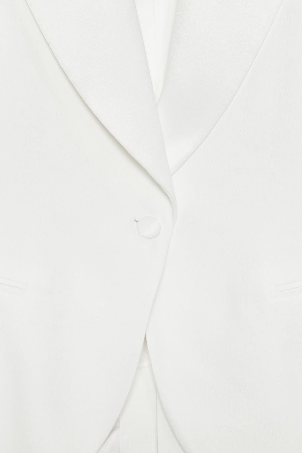 ZW COLLECTION TUXEDO-STYLE LINEN BLEND BLAZER - Zara фото 7