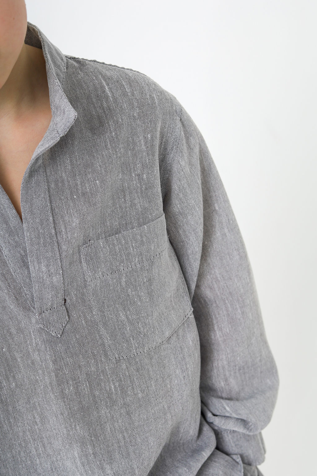 Рубашка в полоску Лен, черная - Inzibe фото 31