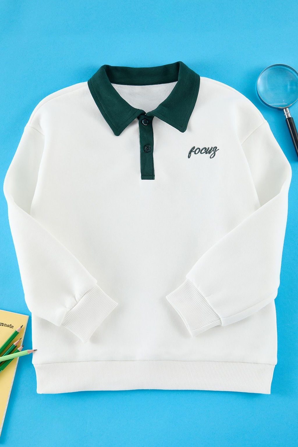 Lacivert Erkek Cocuk Duz Orme Mini Me Sweatshirt TKDAW25SW00121 - Trendyolmilla фото 4