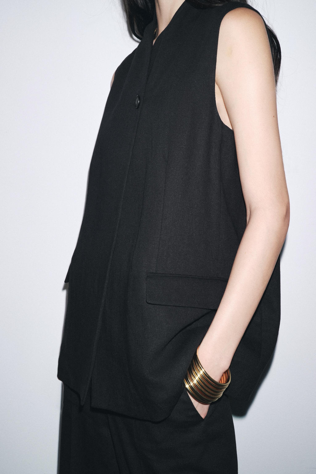 LINEN BLEND WAISTCOAT ZW COLLECTION - Zara фото 4