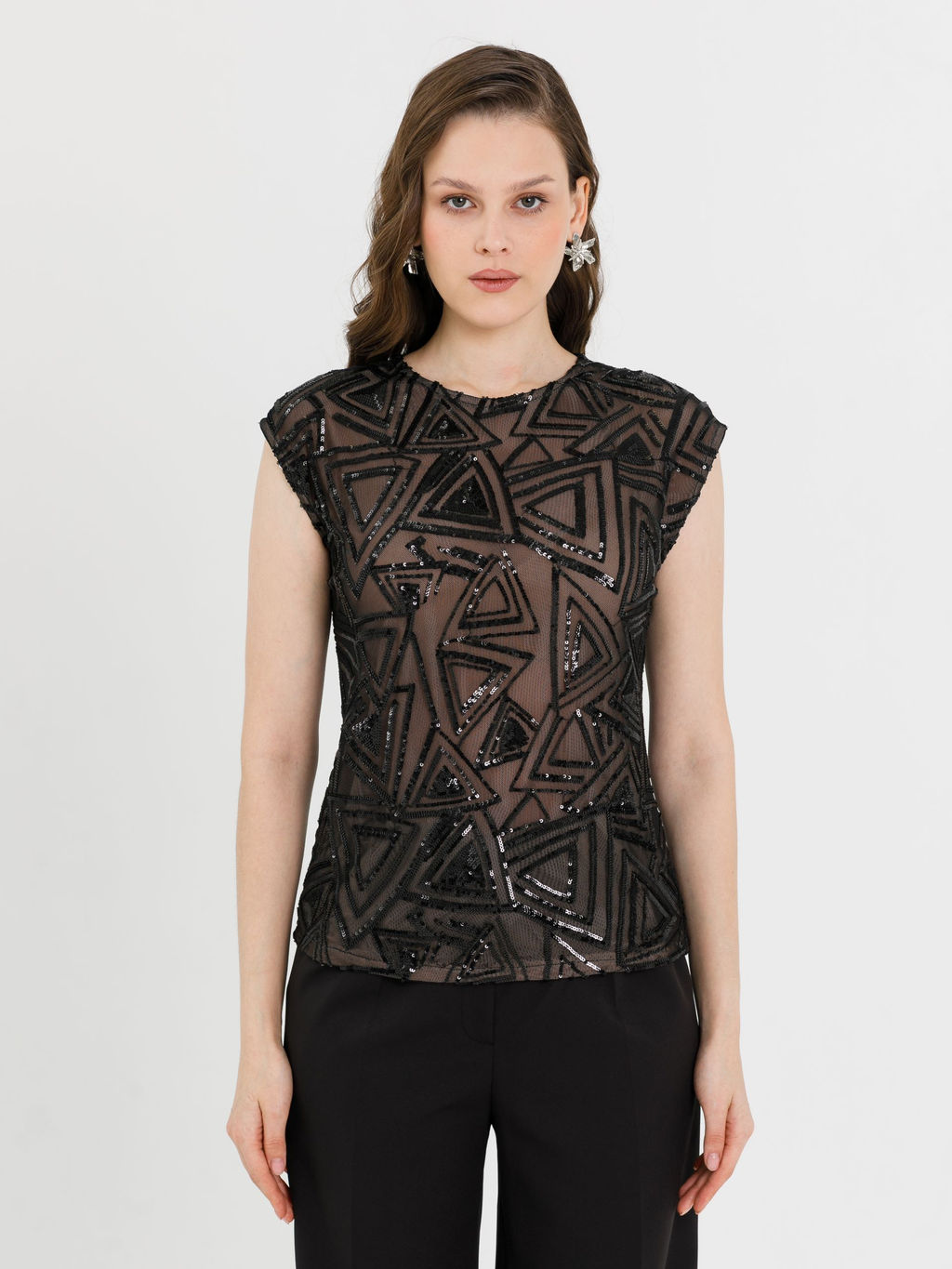 Блузка из сетки с пайетками Новый год - Stilla фото 12
