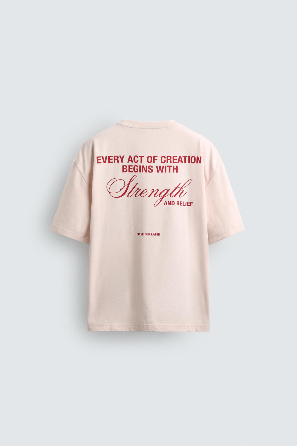 CAMISETA RELAXED FIT TEXTOS ESTAMPADOS / Rosa