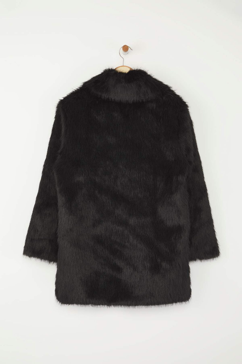 Siyah Kurklu Mono Kapama Oversize Midi Kaban TWOAW26KB00006