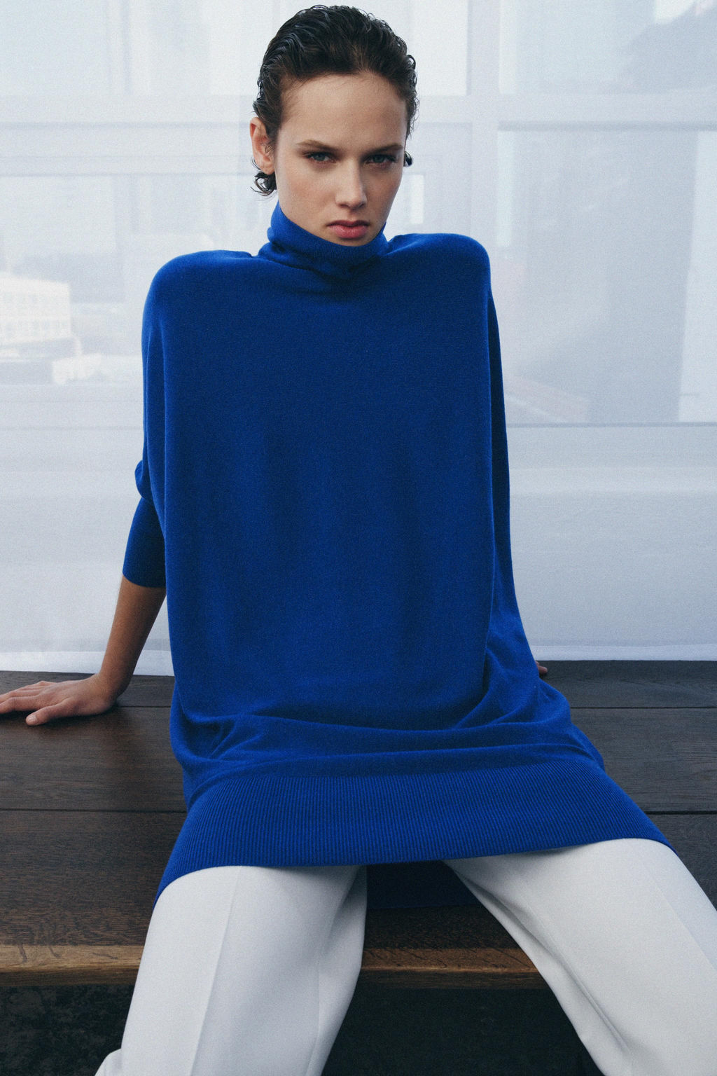LONG KNIT BATWING SLEEVE JUMPER - Zara фото 9