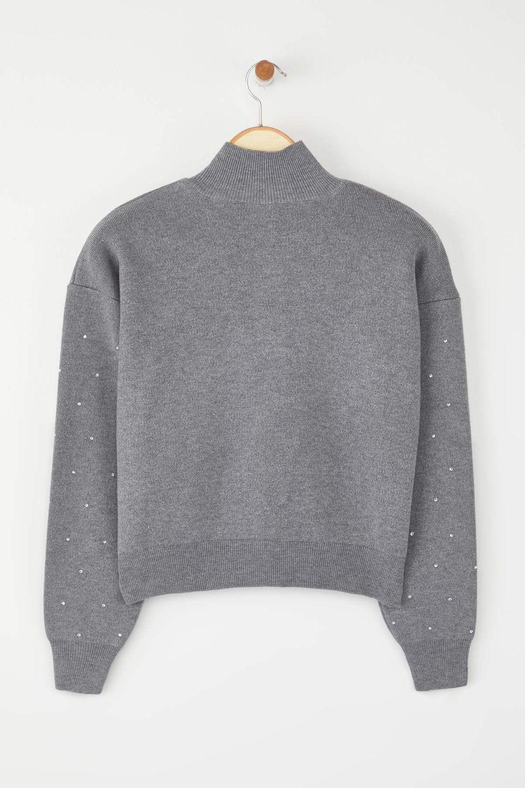 Antrasit Premium Iplik/Ozel Iplikli Tas Detayl? Triko Kazak TWOAW26KZ00039 - Trendyolmilla фото 6