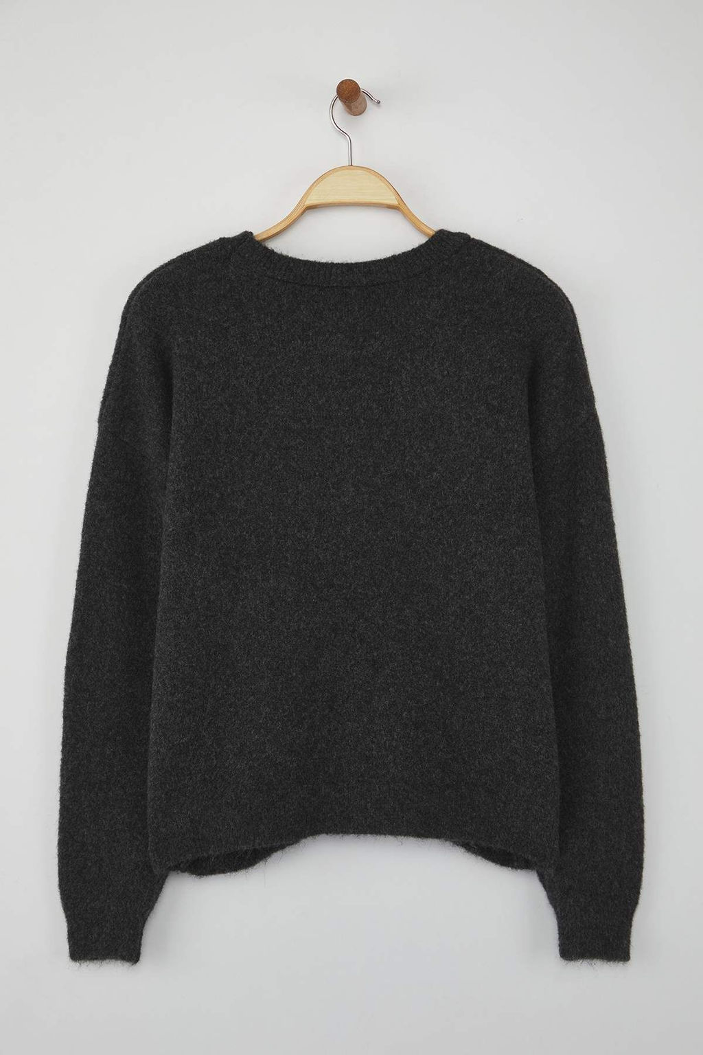 Antrasit Yunlu Yumusak Dokulu Genis Kal?p Triko Kazak TWOAW26KZ00224 - Trendyolmilla фото 6