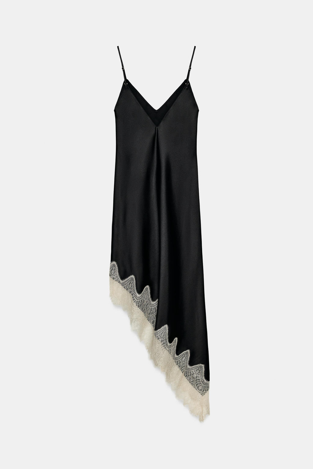 VESTIDO SATINADO ENCAJE / Negro - Zara фото 5