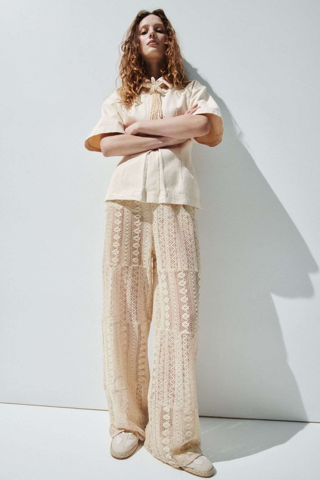Pantal?n de encaje con cord?n de ajuste - H&m фото 2