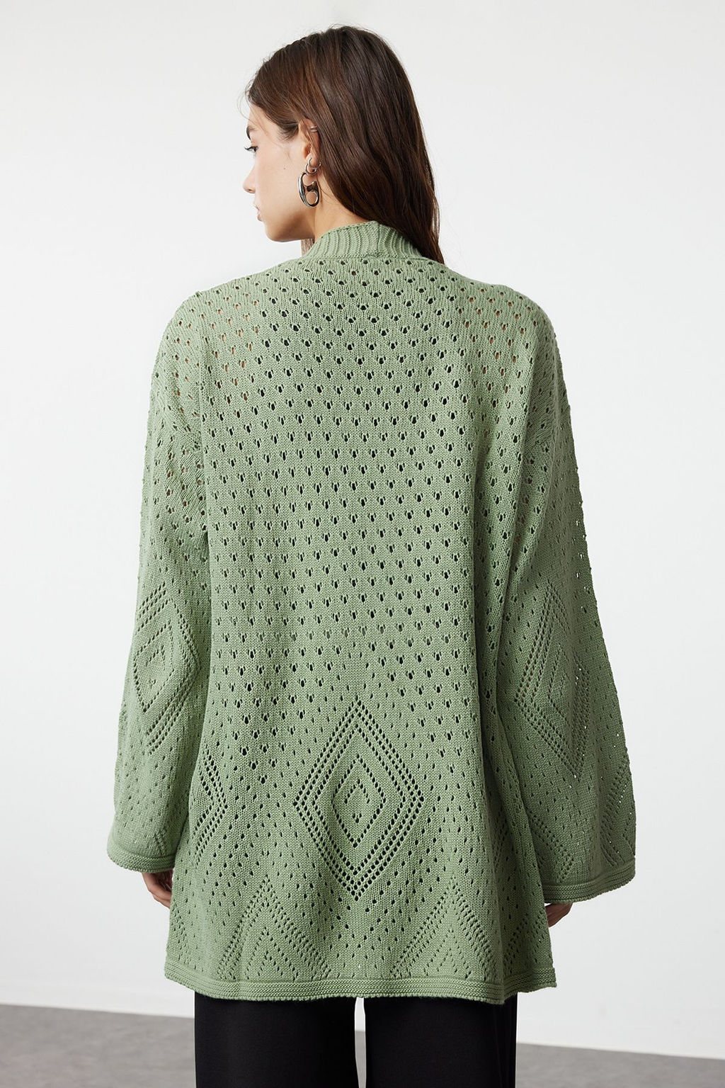 Mint Genis Kal?p Midi Ajurlu/Delikli Triko H?rka TWOAW24HI00331