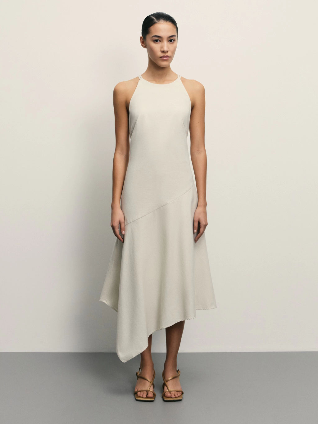 Приталенное платье изо льна и хлопка / Zarina  фото 3