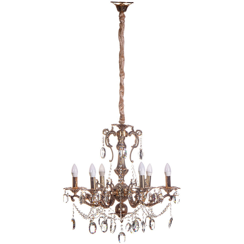 Люстра подвесная в стиле барокко "Аngelo" 6*40Вт Е14 8036 золото