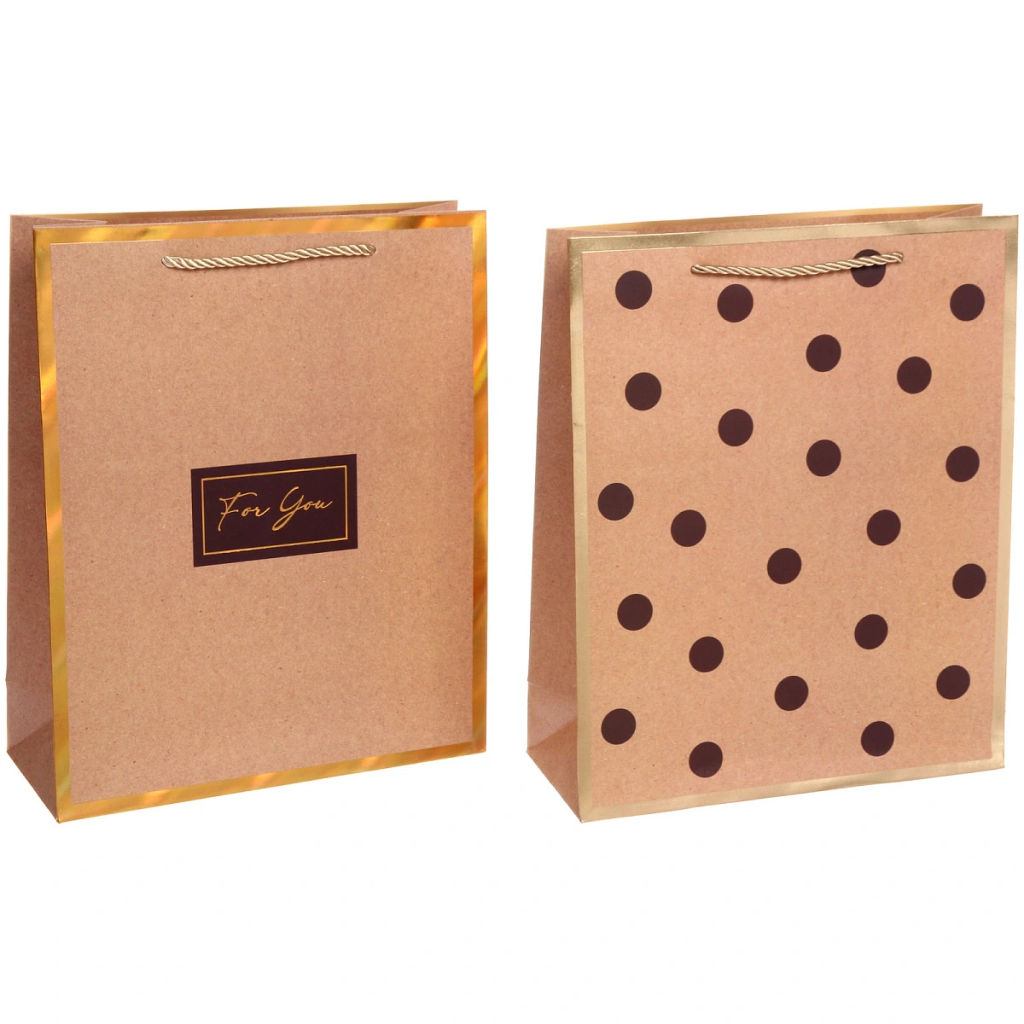 Пакет подарочный "В крафтовых тонах" 26*32*10 см