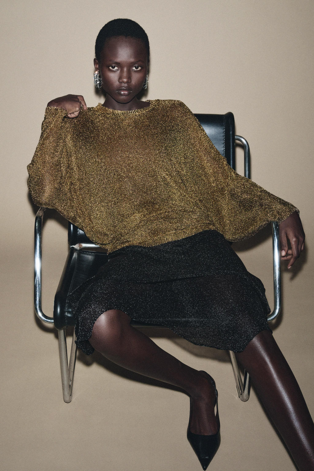 METALLIC KNIT JUMPER - Zara фото 5