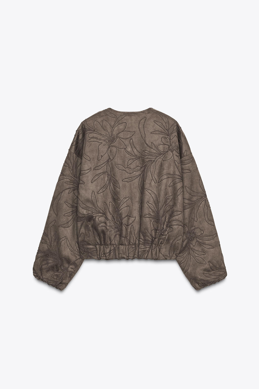 EMBROIDERED FAUX SUEDE BOMBER JACKET - Zara фото 10