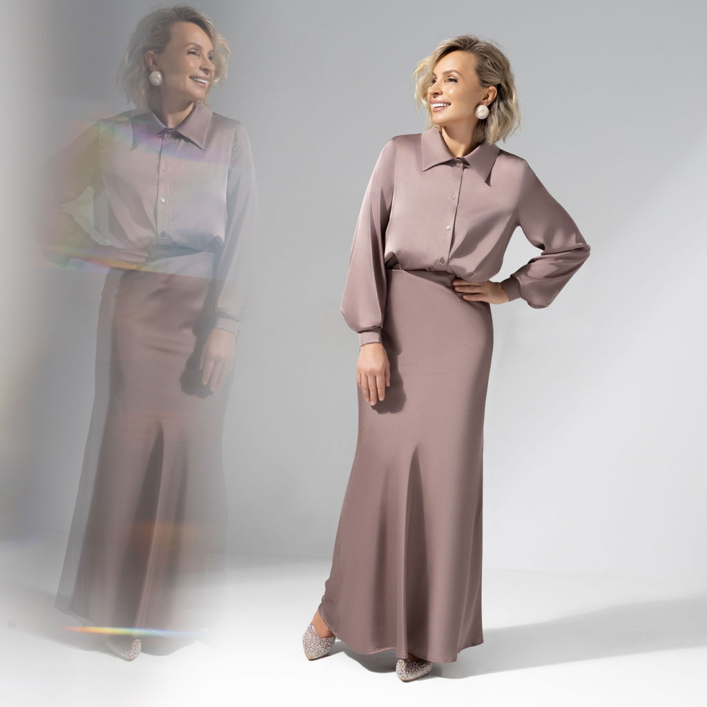 Юбка из шелка, Мыслить иначе (cappuccino) - Charutti фото 2