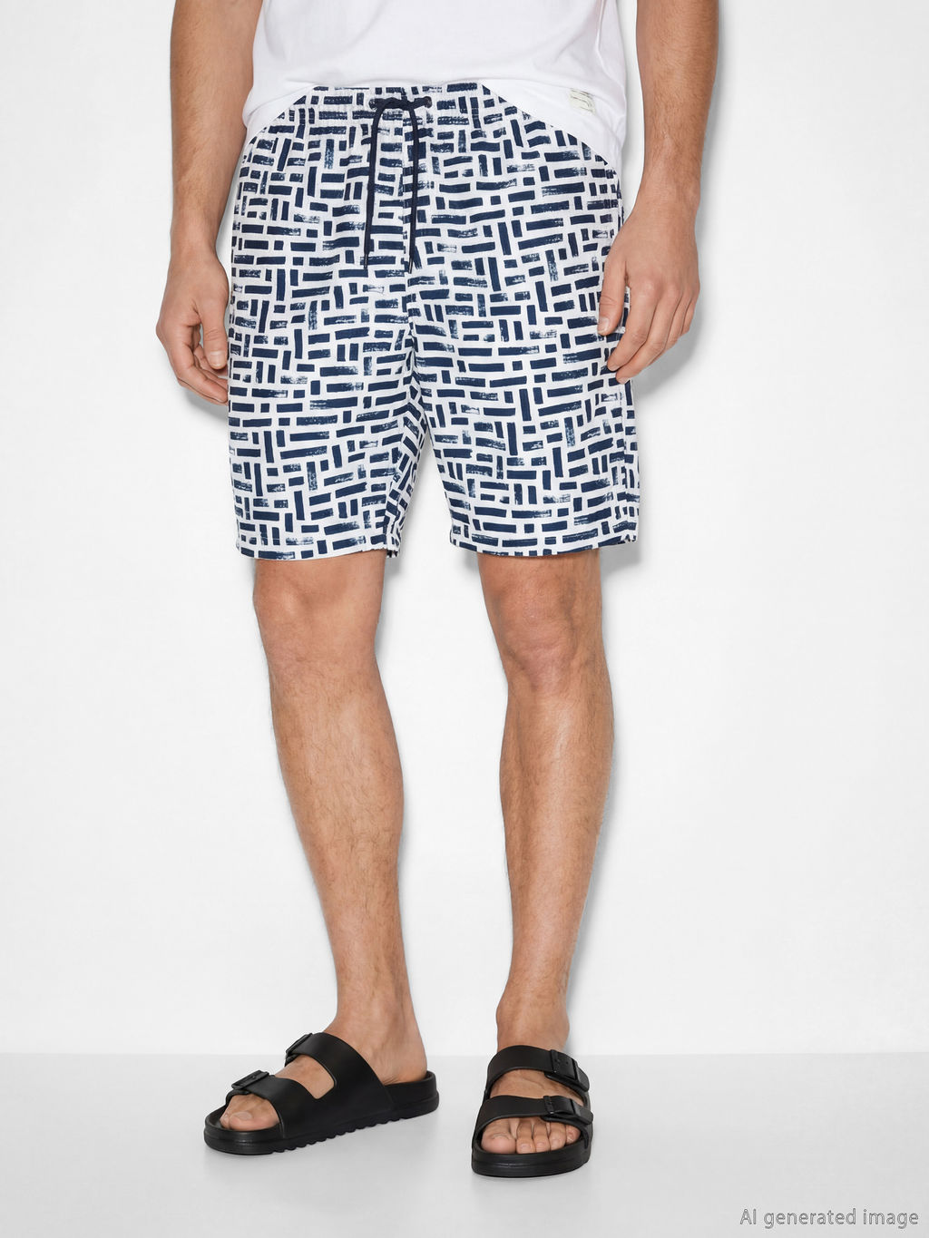 Diz Alt? Boy Desenli Erkek Deniz ?ortu