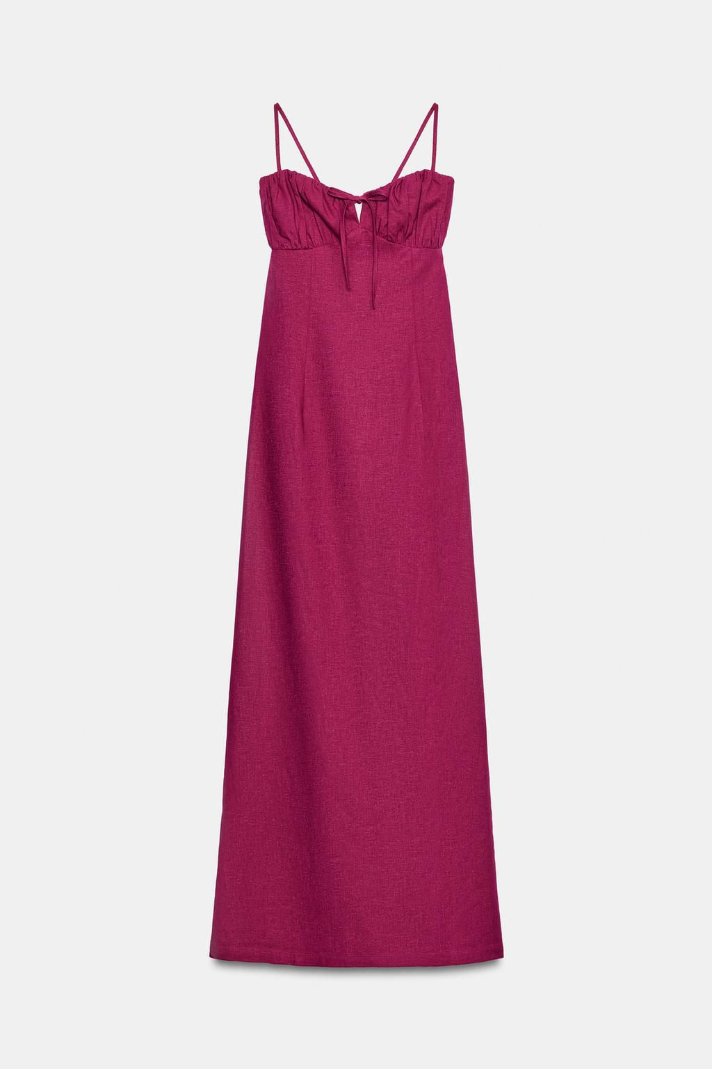 STRAPPY LINEN BLEND MIDI DRESS - Zara фото 7