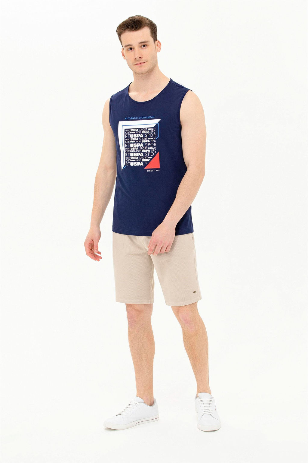 Мужская темно-синяя футболка с круглым вырезом - U.s. polo assn фото 4