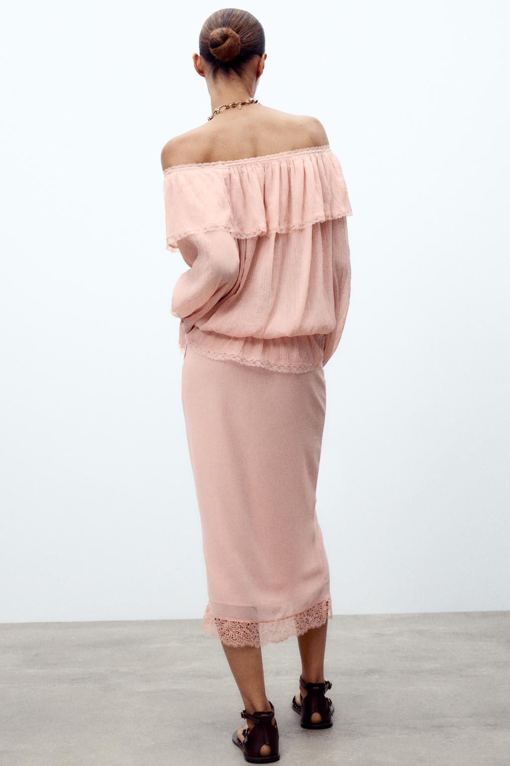 LACE MIDI SKIRT - Zara фото 4