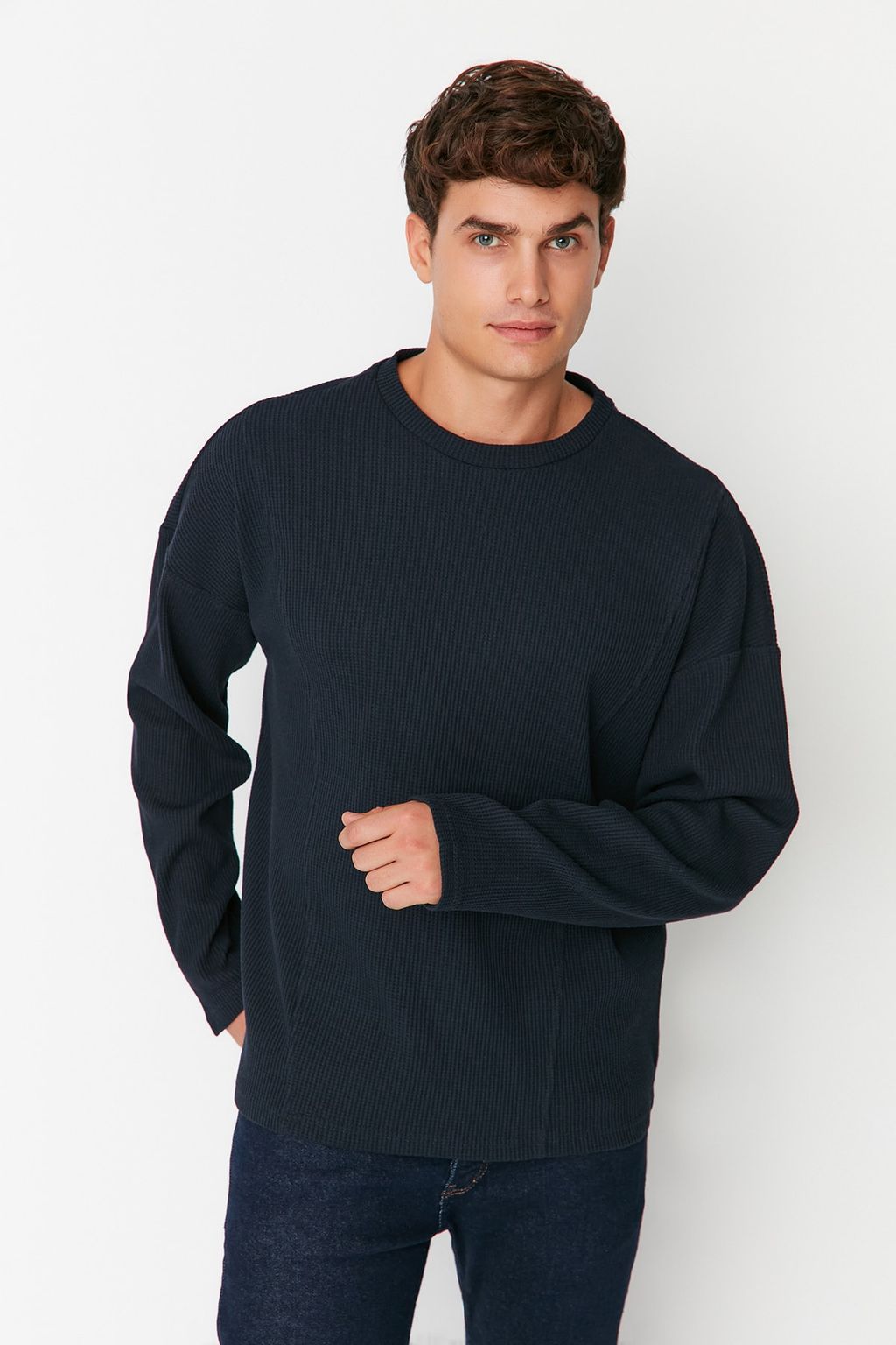 TRENDYOL MAN Mint Regular Fit Dikis Detayl? Dokulu Bisiklet Yaka T-Shirt TMNAW23TS00022 - Trendyolmilla фото 7