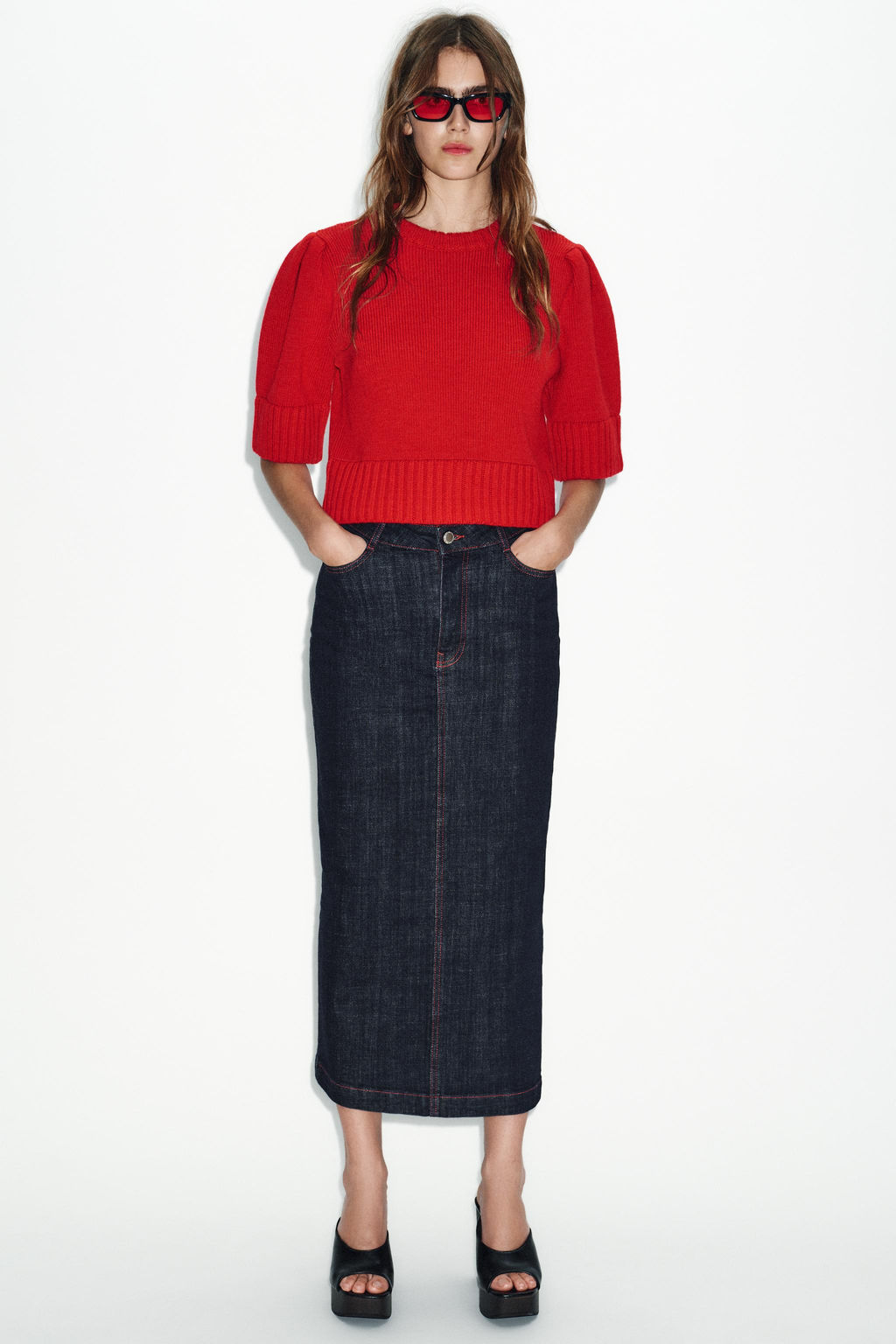 PLAIN KNIT SHORT SLEEVE JUMPER