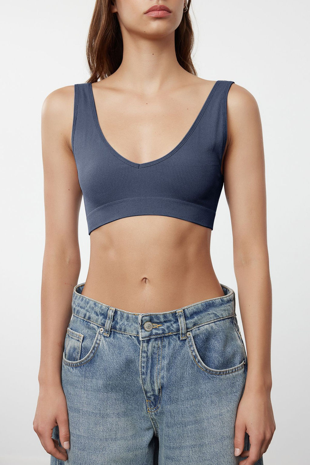 TRENDYOLMILLA Siyah Seamless/Dikissiz Balensiz Kaps?z Bralette Orme Sutyen THMAW22SU0025  фото 2