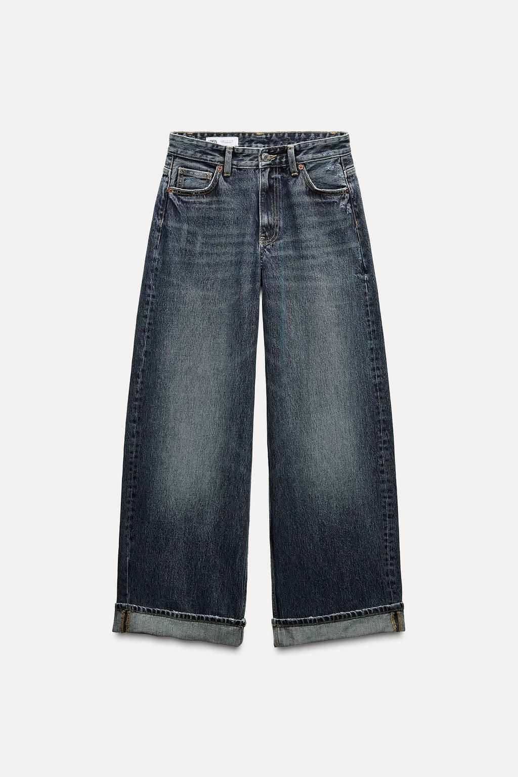RELAXED FIT FOLD-UP LOW-RISE JEANS - Zara фото 26