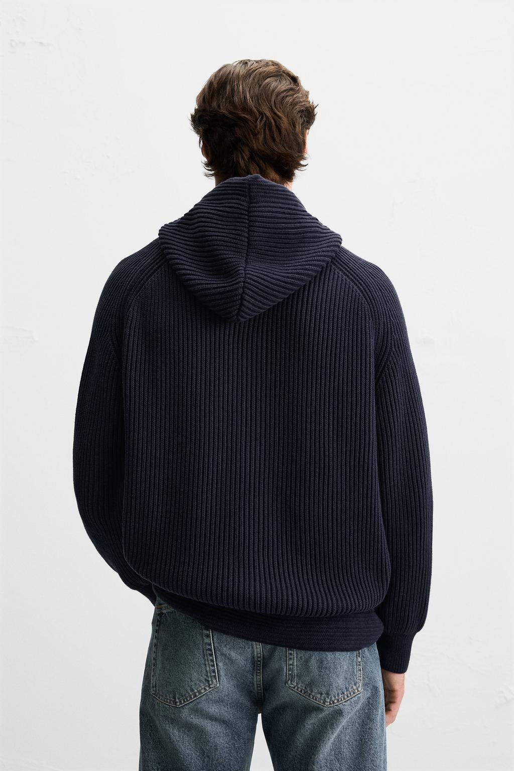 PURL KNIT HOODED CARDIGAN - Zara фото 3