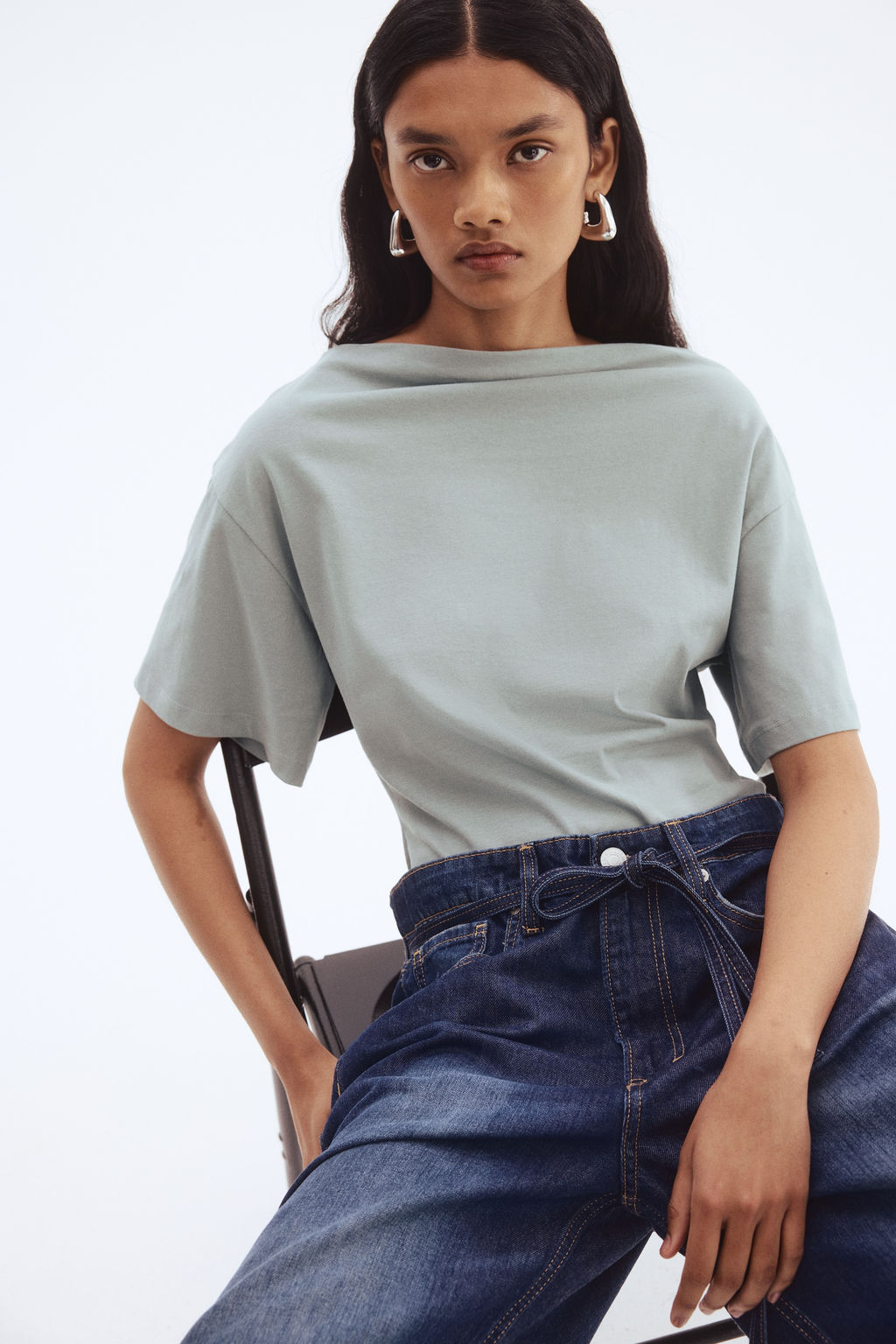 Top de algod?n con escote barco - H&m фото 7