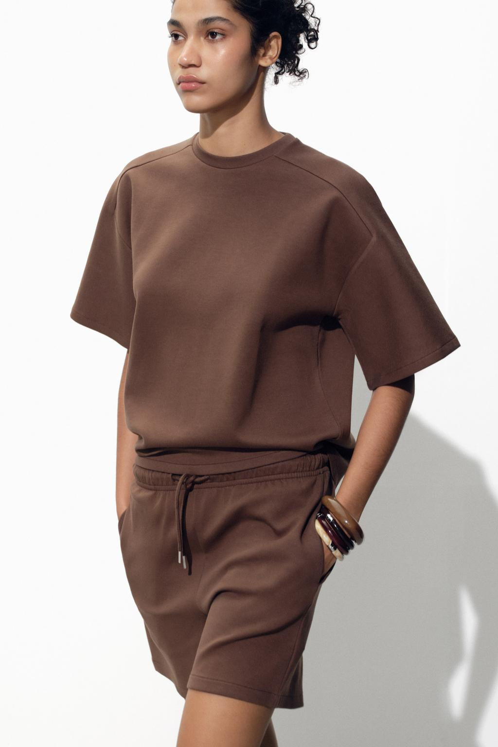 SHORT SLEEVE INTERLOCK SWEATSHIRT - Zara фото 12