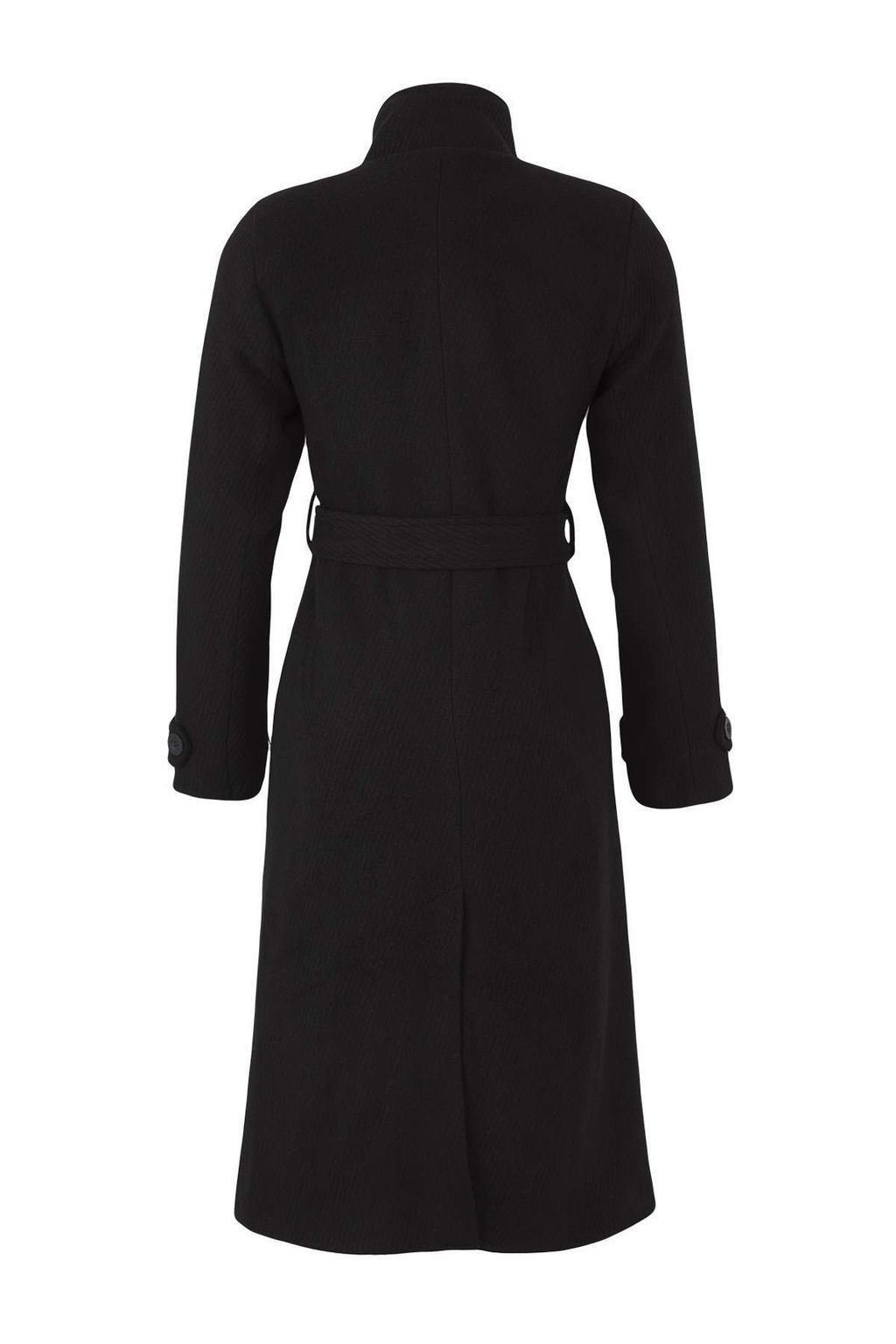 Siyah Dik Yaka Diagonel Kruvaze Regular Uzun Kase Kaban TWOAW26KB00048 - Trendyolmilla фото 8