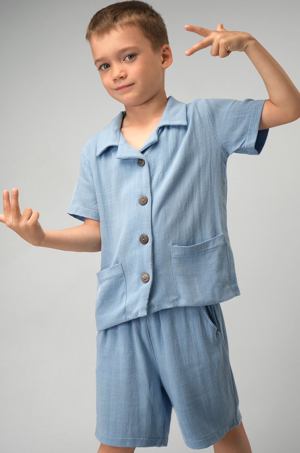 Льняной костюм для мальчика Happyfox
