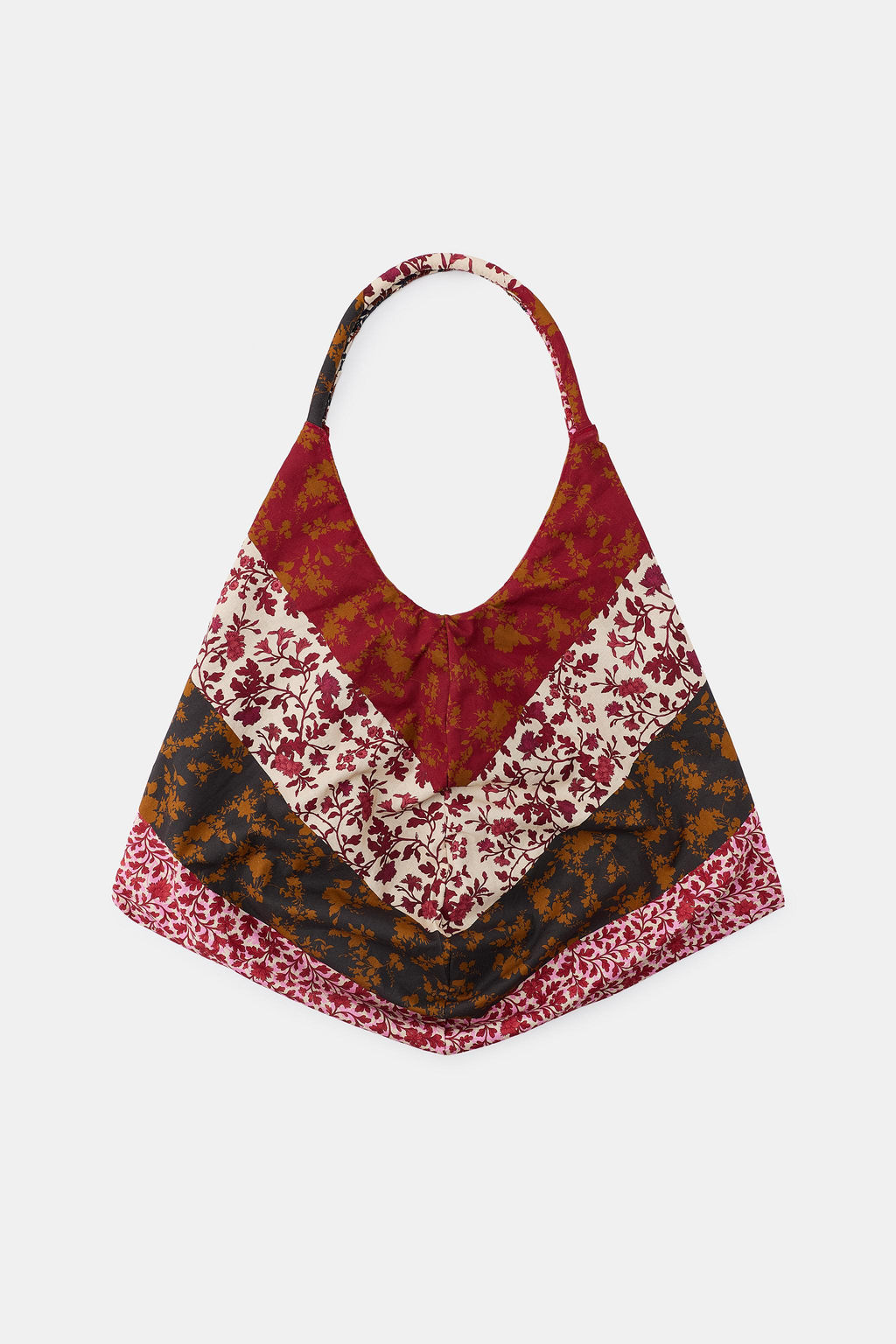 MAXI BOLSA ALGOD?N 100% ESTAMPADO FLORES / Granate - Zara фото 3