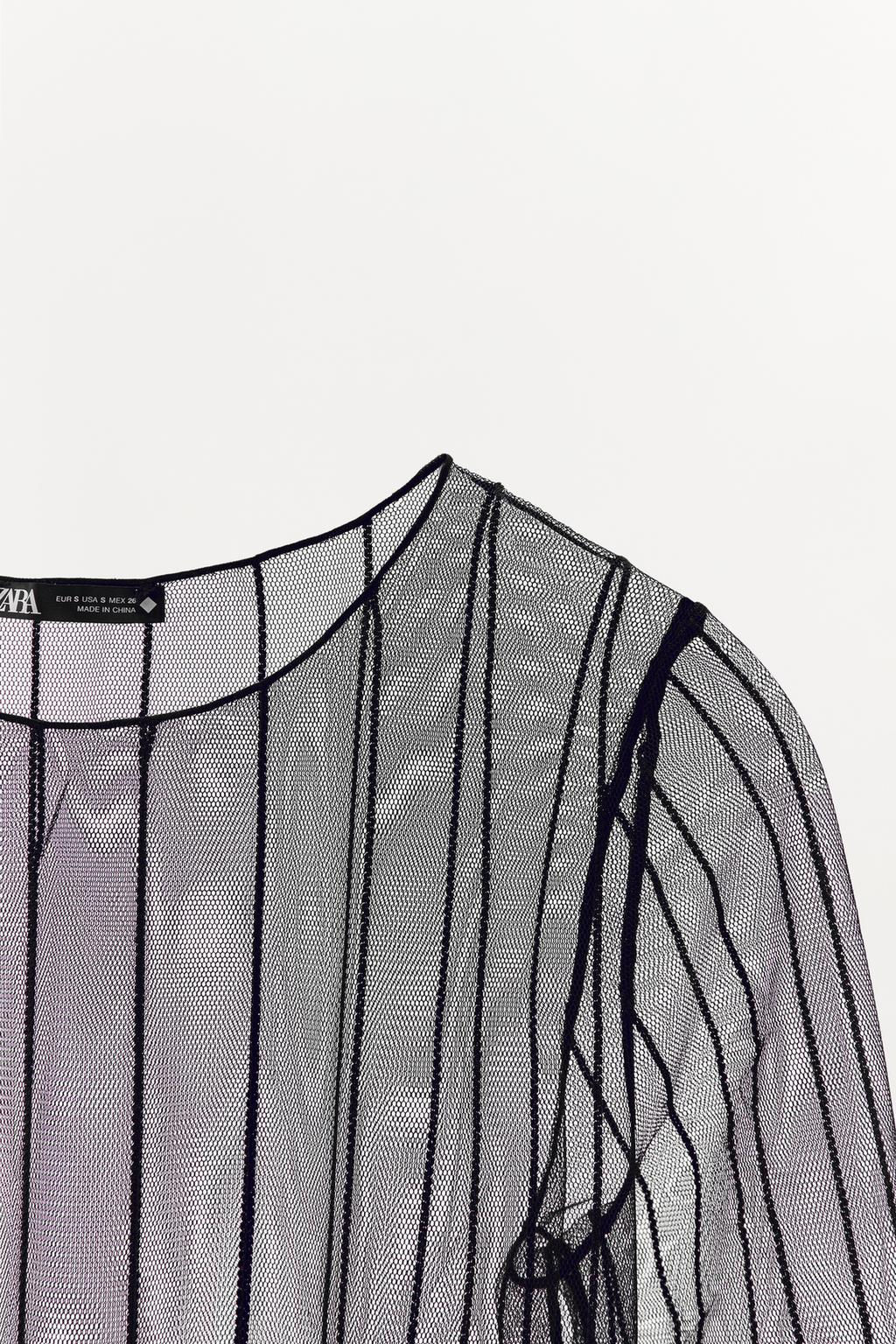 EMBROIDERED TULLE T-SHIRT - Zara фото 7