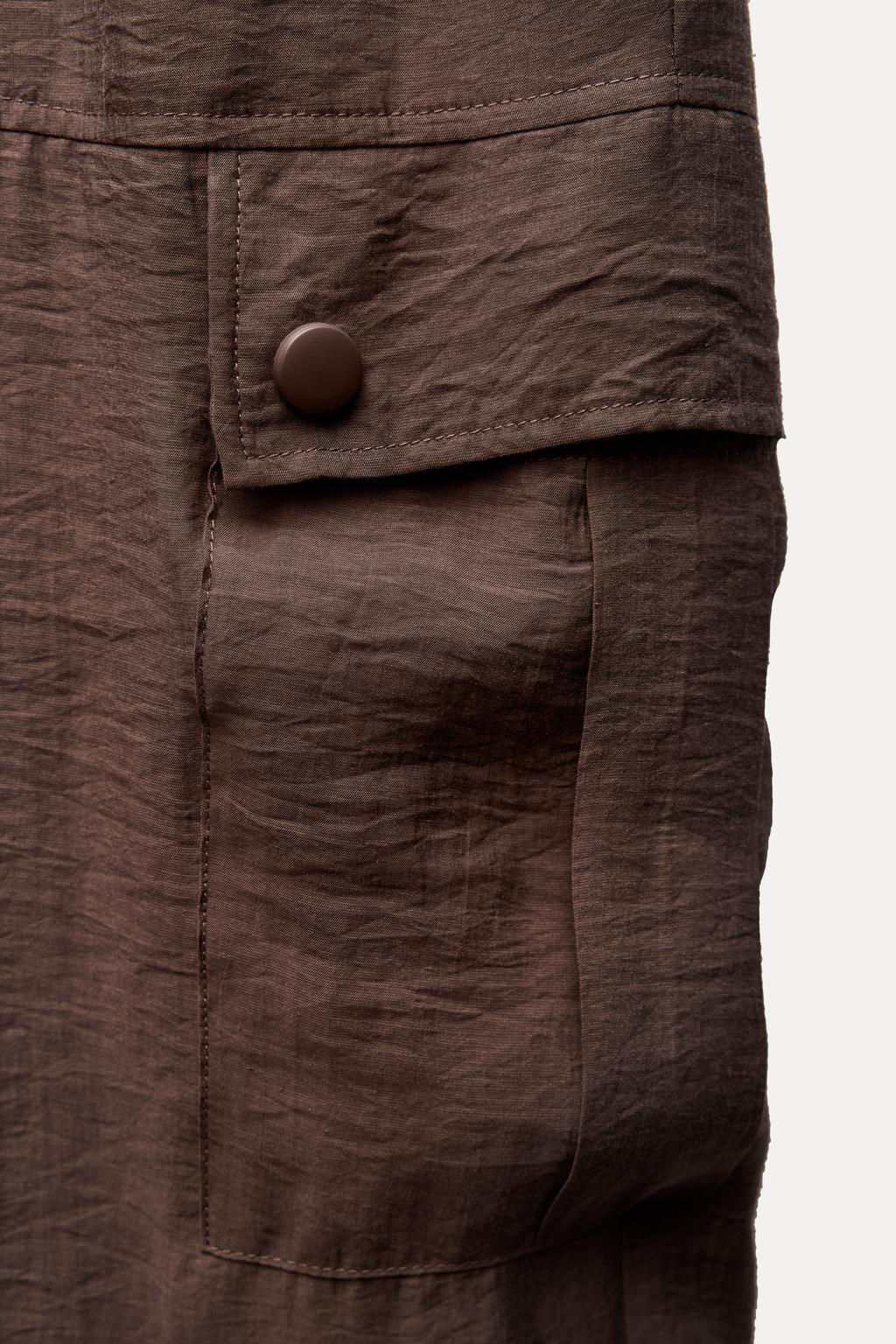 SEMI-SHEER CARGO TROUSERS - Zara фото 6