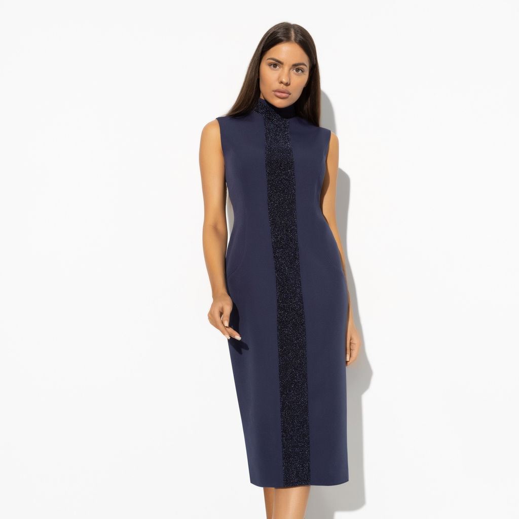 Платье‑футляр, Поцелуй удачи (night, с манжетами) - Charutti фото 3