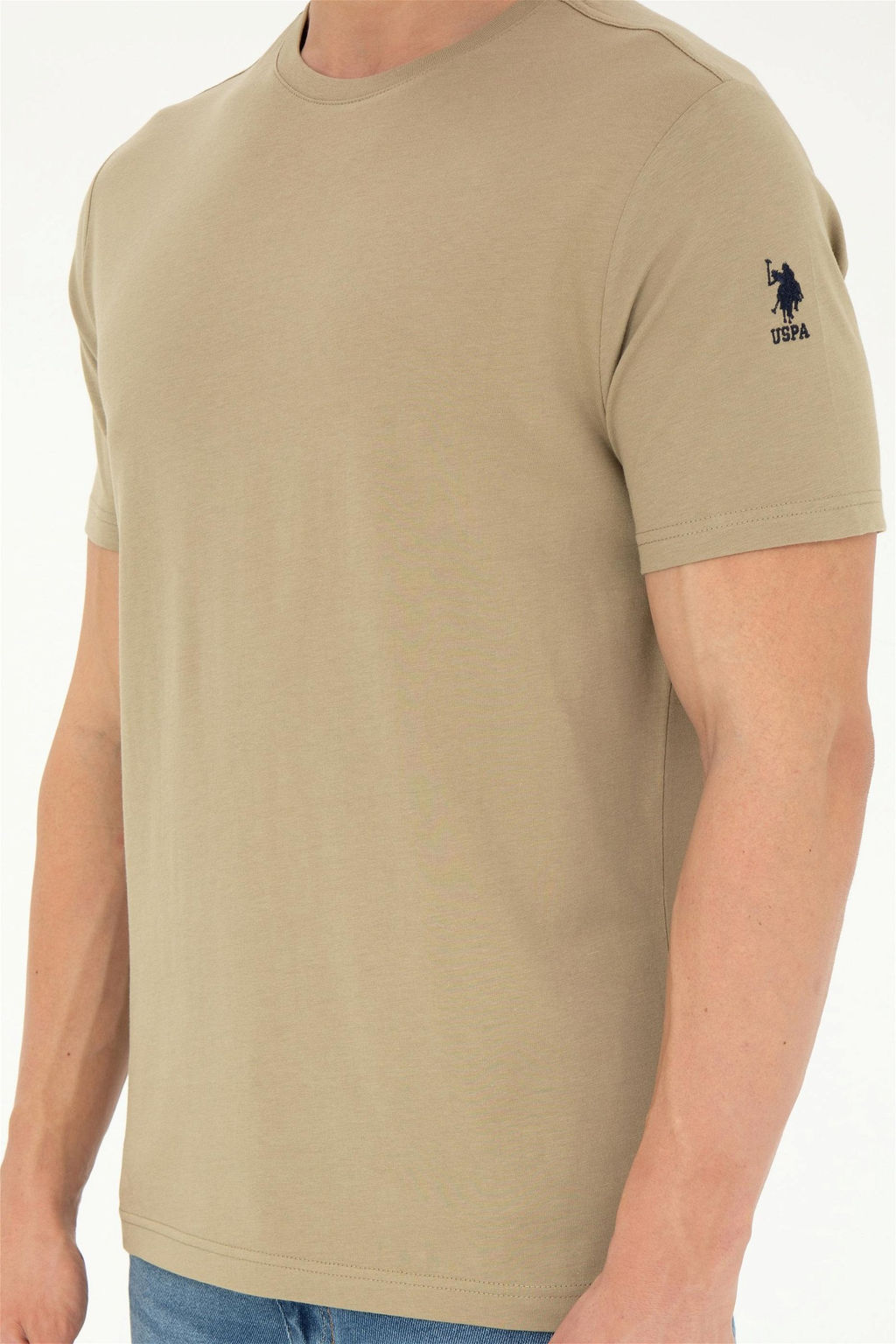 Мужская базовая футболка цвета хаки - U.s. polo assn фото 6