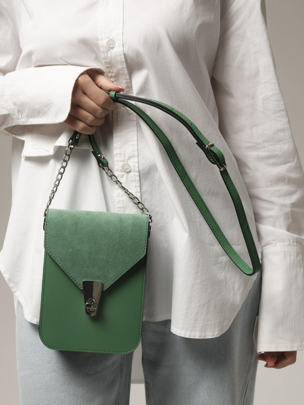 Сумка замшевая кросс-боди Deboro 31023 минт