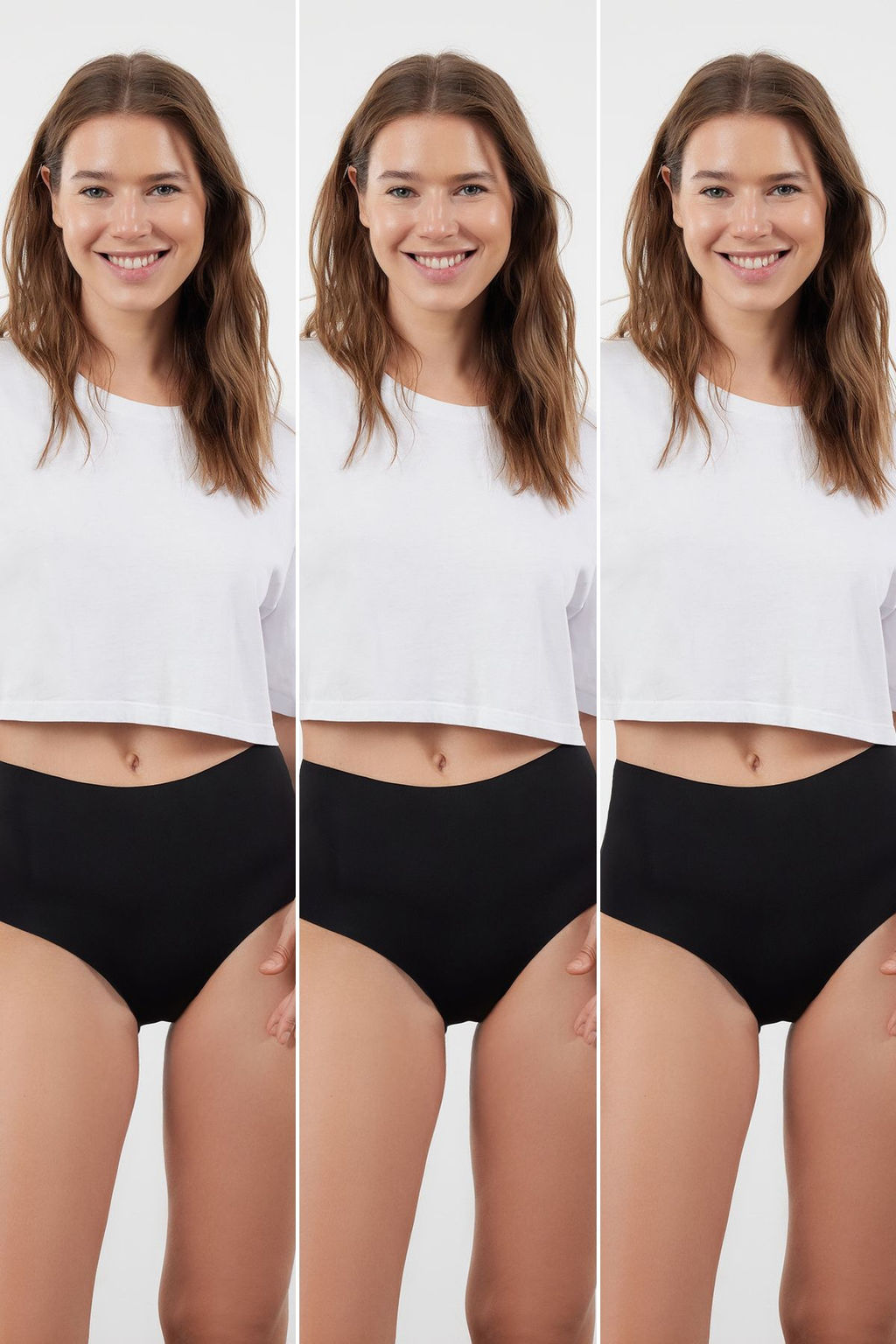 TRENDYOLMILLA Siyah-Cok Renkli 3lu Micro Dikissiz/Iz Yapmaz Lazer Kesim Hipster Orme Kulot THMSS24KU00042  фото 20