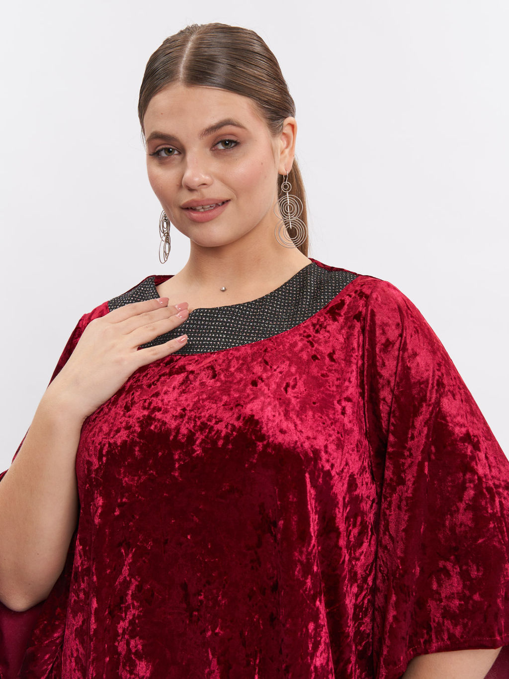 Туника из бархата TU03611RED29 - Артесса фото 3