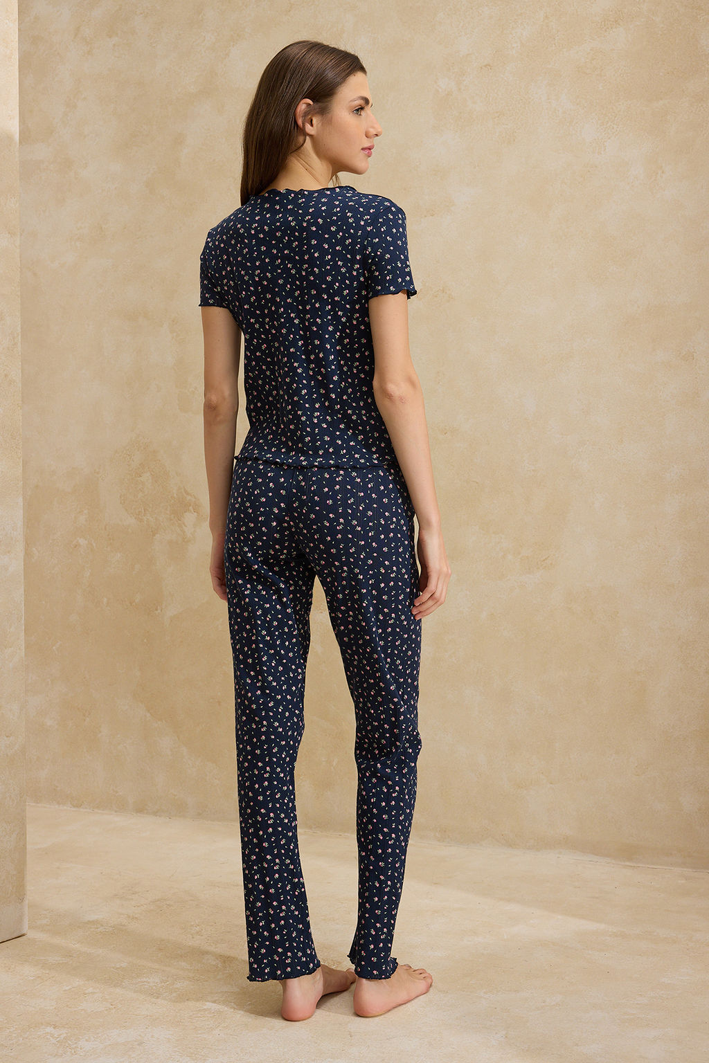 Yesil %100 Pamuklu Cicekli Kurdele/Fiyonklu Fitilli/Pointel Orme Pijama Tak?m? THMSS26PT00010 - Trendyolmilla фото 40