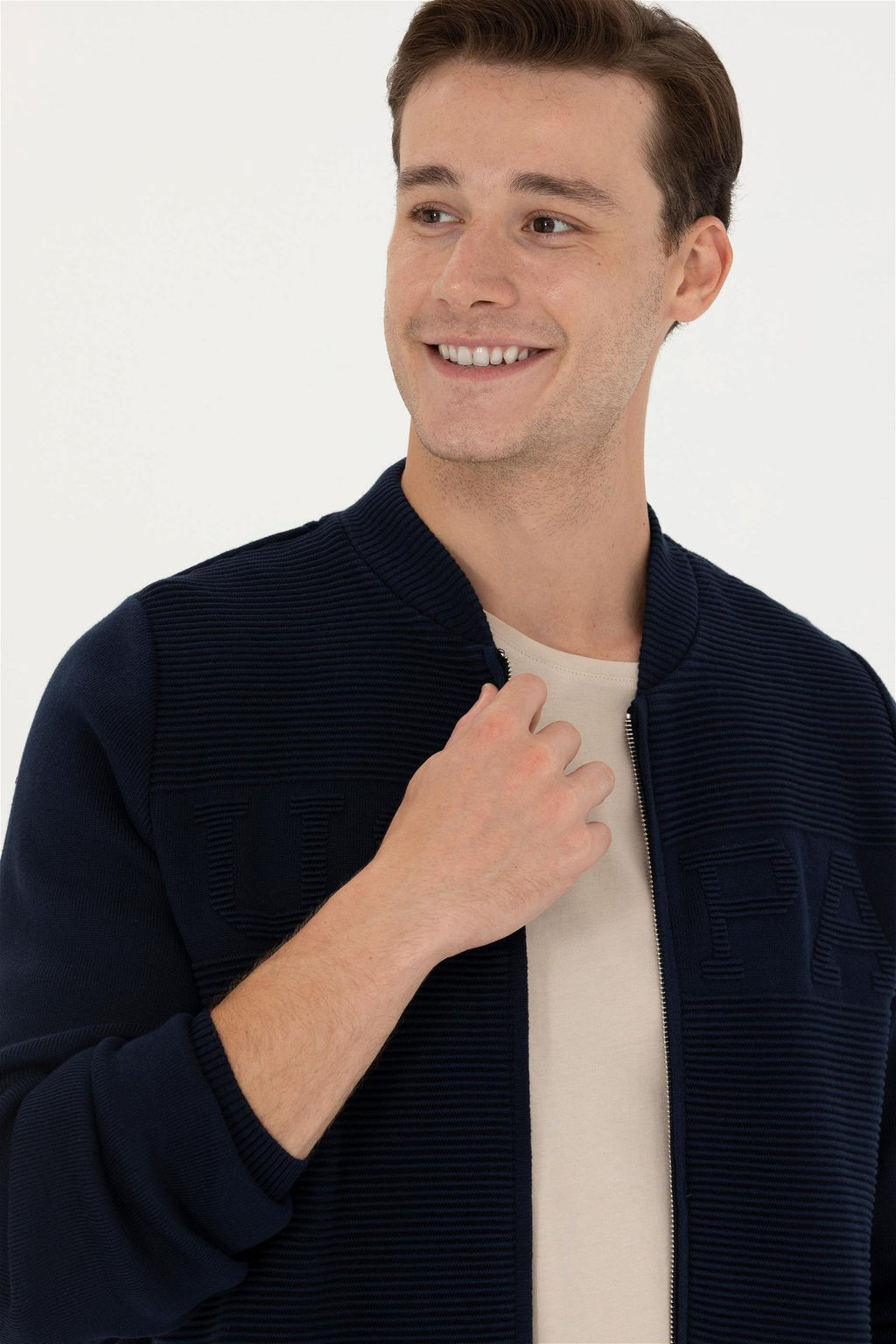 U. S. Polo Assn Мужской темно-синий трикотажный кардиган - U.s. polo assn фото 2