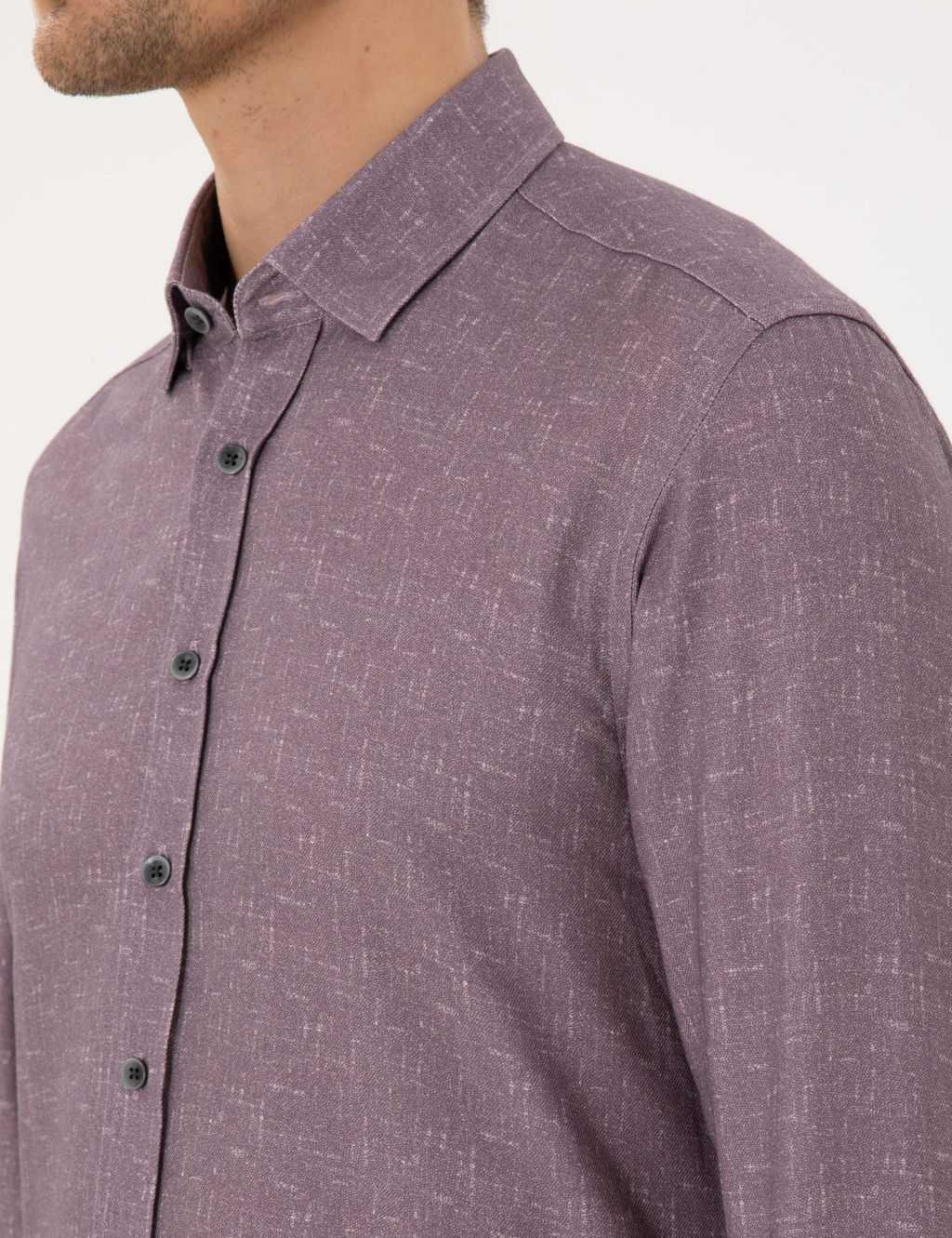 Mor Slim Fit Uzun Kollu G_mlek - Pierre cardin фото 7