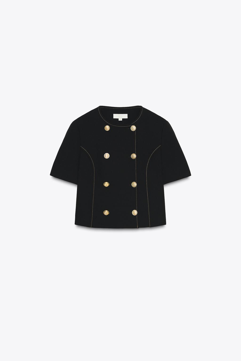 CONTRAST STITCH SHORT SLEEVE BLAZER - Zara фото 7