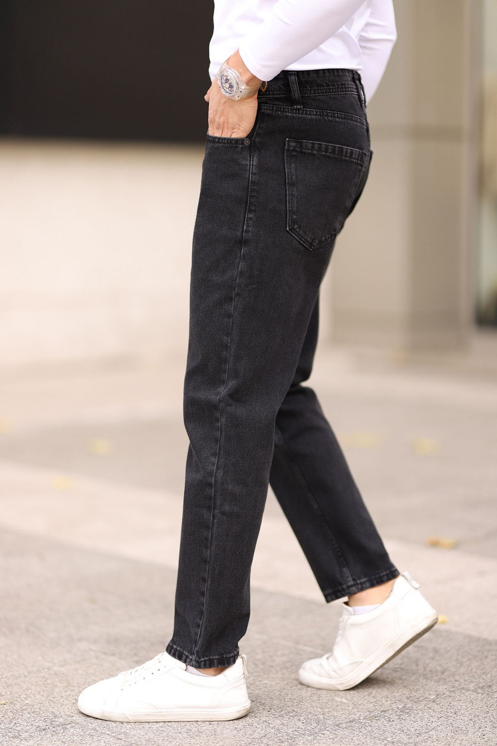 Siyah Smoke Boyfriend Jeans Kot Pantolon TMNAW25JE00020