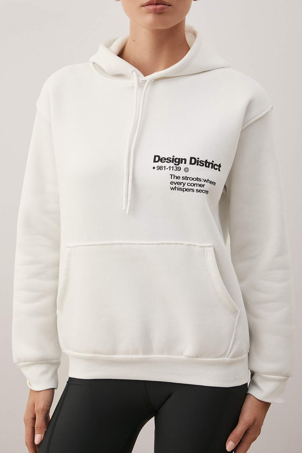 Ekru Kal?n Ici Polarl? Kapusonlu On ve Arka Bask?l? Orme Sweatshirt TWOAW26SW00241 - Trendyolmilla фото 4