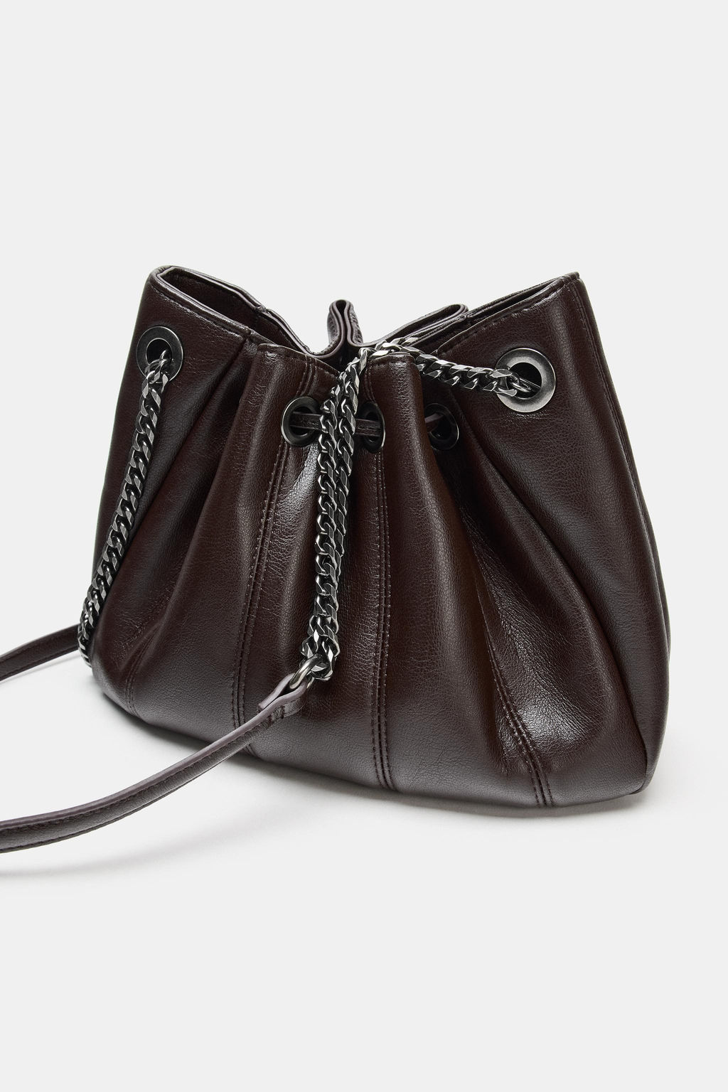 GATHERED BUCKET BAG WITH CHAIN DETAIL - Zara фото 6