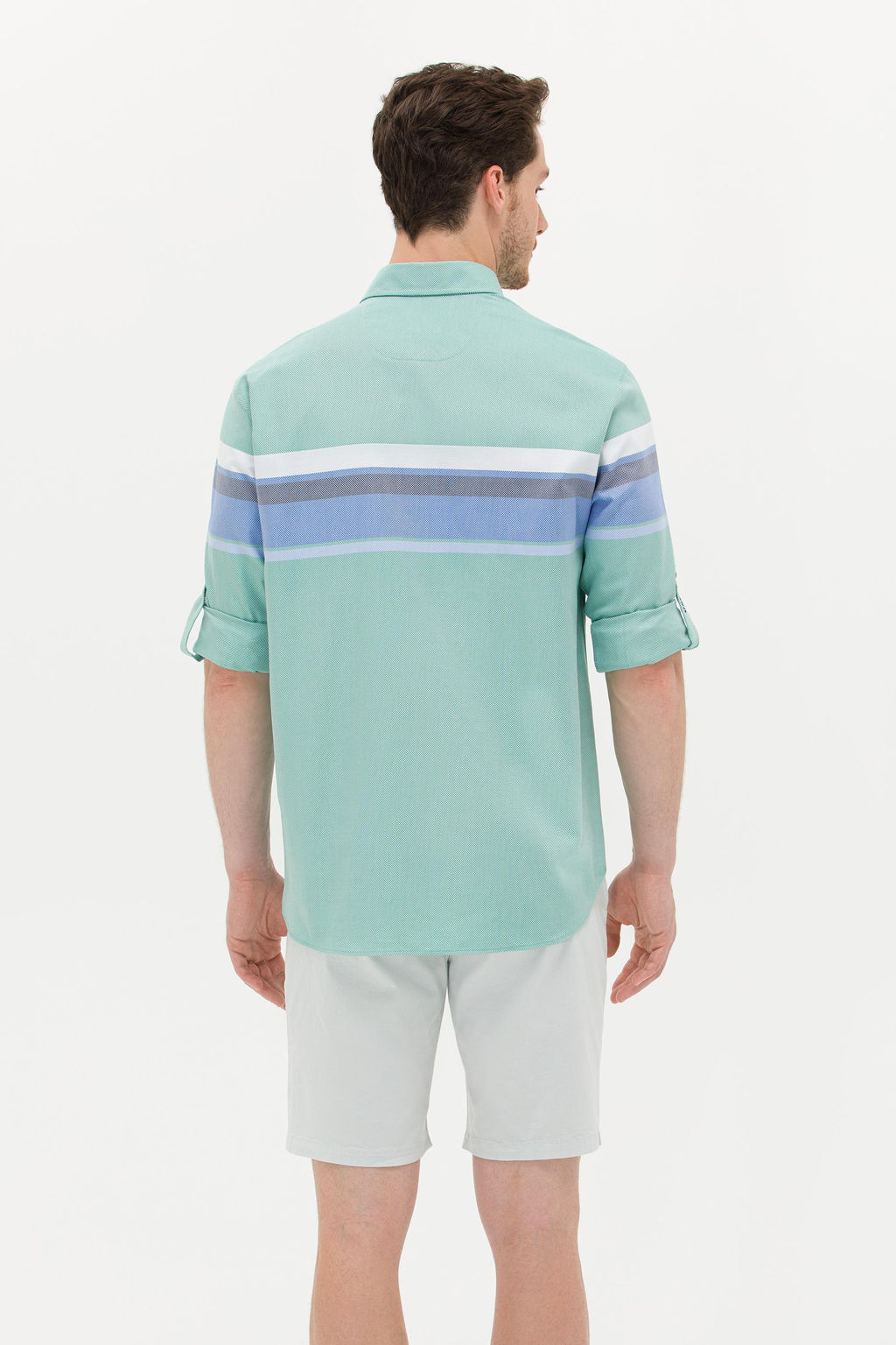 Мужская зеленая рубашка с длинным рукавом - U.s. polo assn фото 19
