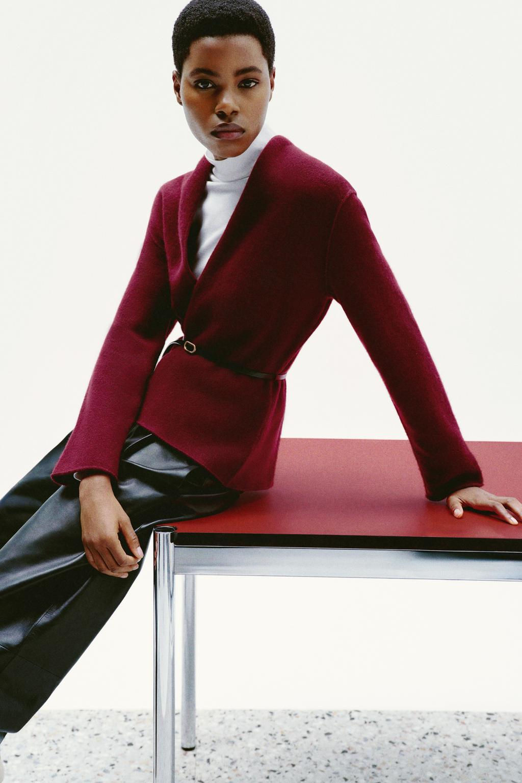 100% WOOL BELTED JACKET - Zara фото 2